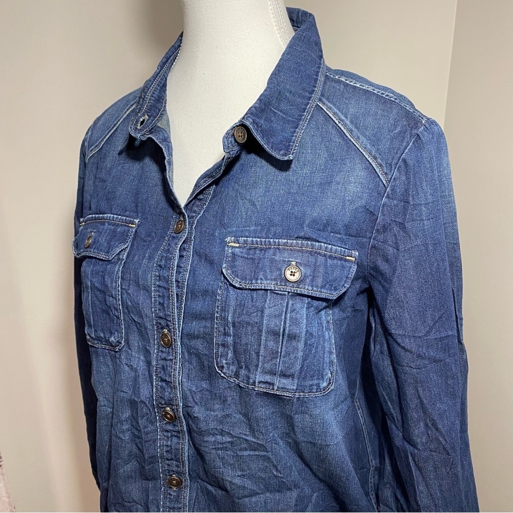 PAIGE Classic Blue Denim long sleeve Shirt medium